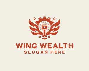 Piston Wings Gear logo design