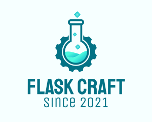 Gear Laboratory Flask logo design