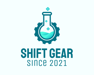 Gear Laboratory Flask logo design