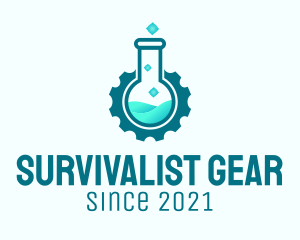 Gear Laboratory Flask logo design