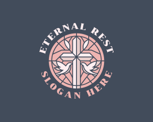 Christian Cross Dove logo design