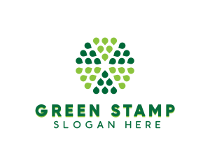 Green Hexagon Petals logo design