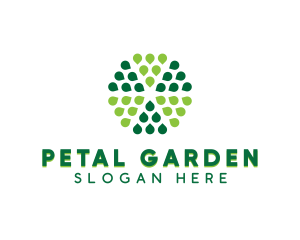 Green Hexagon Petals logo design