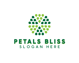 Green Hexagon Petals logo design