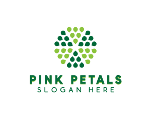 Green Hexagon Petals logo design