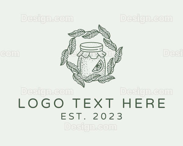 Leafy Kombucha Jar Logo