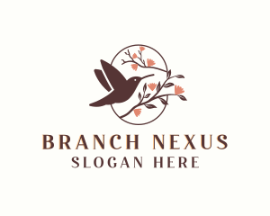 Hummingbird Leaf Branch logo