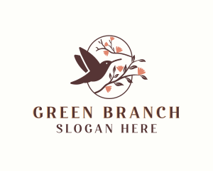 Hummingbird Leaf Branch logo