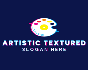 Glitchy Artist Palette Disc logo design