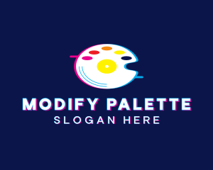 Glitchy Artist Palette Disc logo design