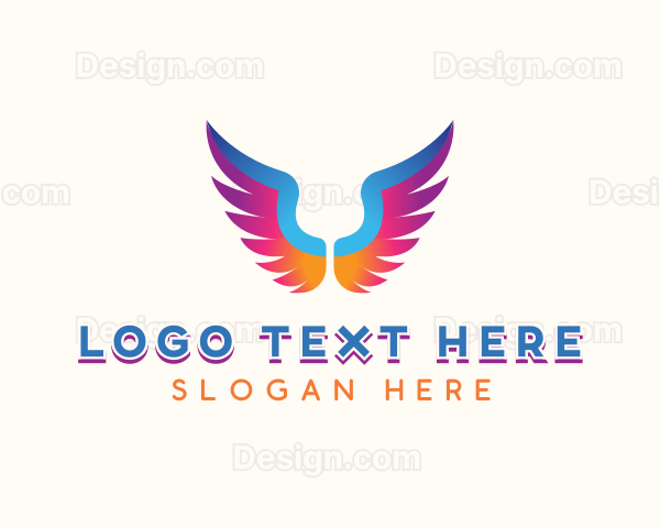 Religious Angel Wings Logo