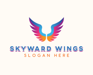 Religious Angel Wings logo design