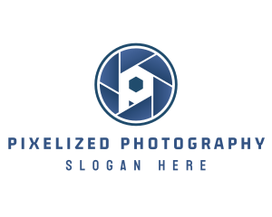 Circle Camera Shutter Photography Letter P logo design