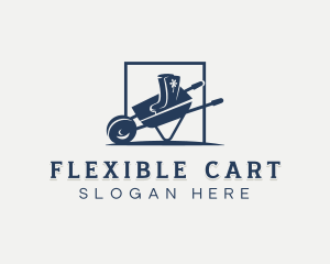 Wheelbarrow Landscaping Garden logo design