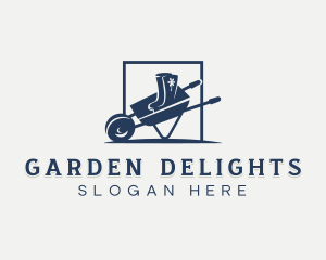 Wheelbarrow Landscaping Garden logo design