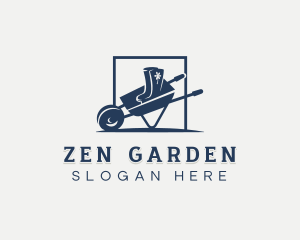 Wheelbarrow Landscaping Garden logo design