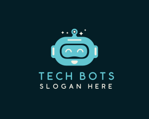 Robot Head Tech Toy logo design