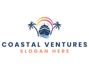 Tropical Cruise Ship logo design