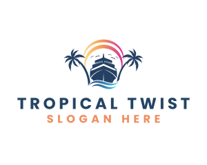 Tropical Cruise Ship logo design