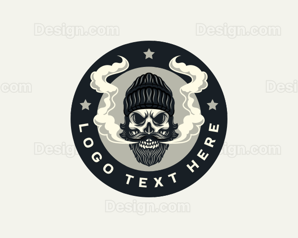 Smoking Skeleton Skull Logo