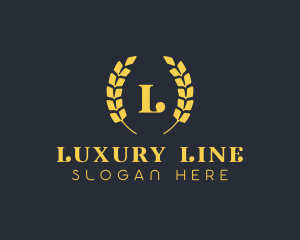 Golden High End Laurel  logo design