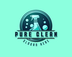 Cleaning Spray Disinfection logo design