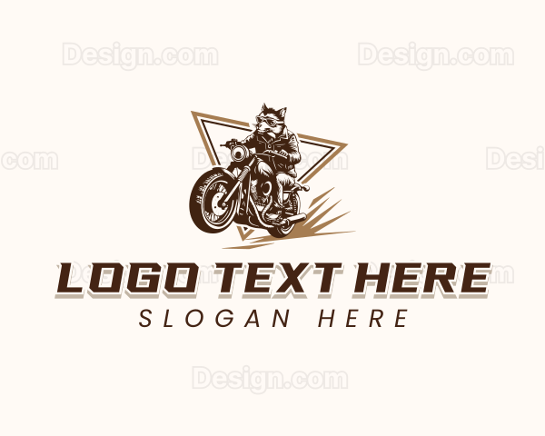 Wolf Biker Motorcycle Logo