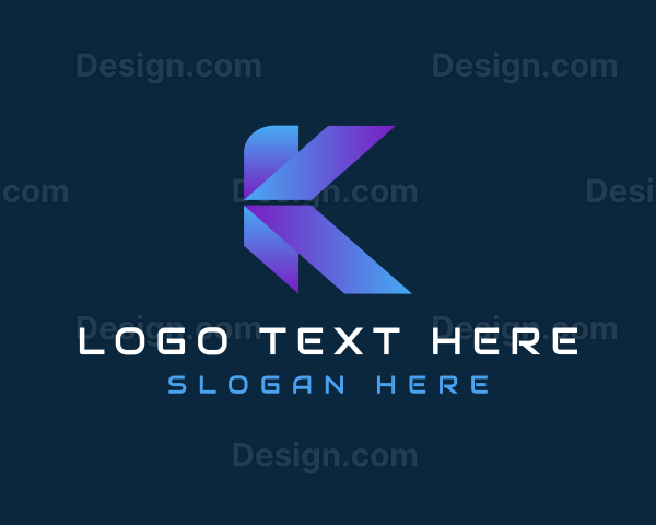 Gradient Tech Letter K Logo