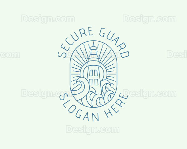 Creative Lighthouse Waves Logo