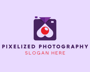 Heart Camera Photo Booth logo design