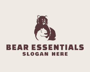 Wildlife Grizzly Bear & Cub logo design