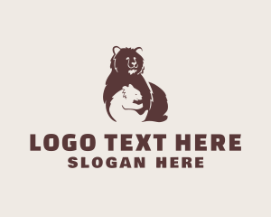 Cub - Wildlife Grizzly Bear & Cub logo design