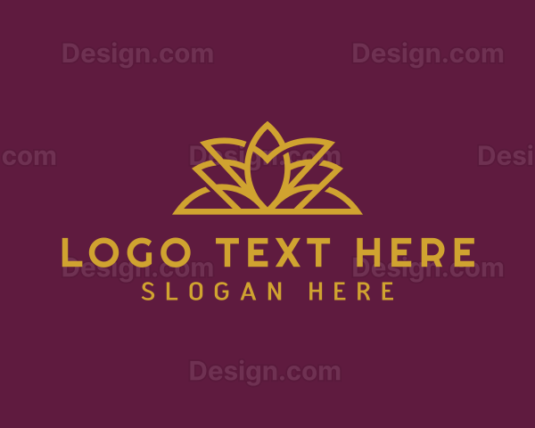 Golden Lotus Flower Logo