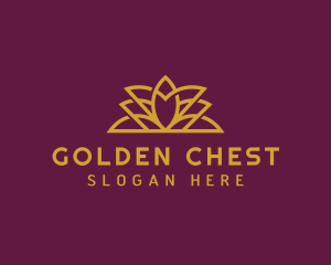 Golden Lotus Flower logo design