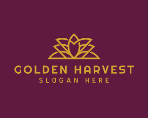 Golden Lotus Flower logo design