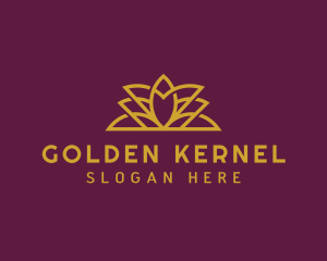 Golden Lotus Flower logo design