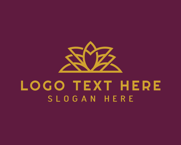 Golden Lotus Flower logo