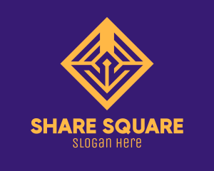 Golden Elegant Square logo design