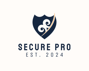 Decorative Security Shield  logo design