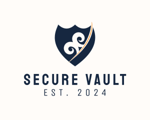 Decorative Security Shield  logo design