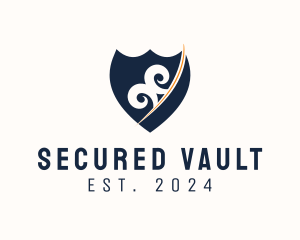 Decorative Security Shield  logo design