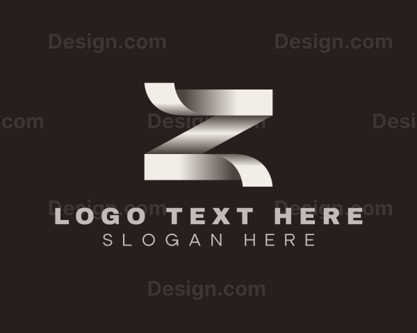 Elegant Origami Ribbon Letter Z Logo