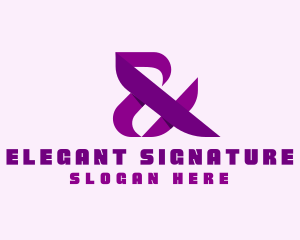 Violet Ampersand Symbol logo design