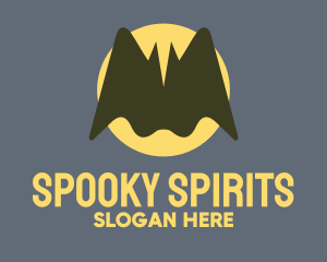 Spooky Bat Moon logo design