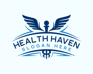 Caduceus Wings Health logo design