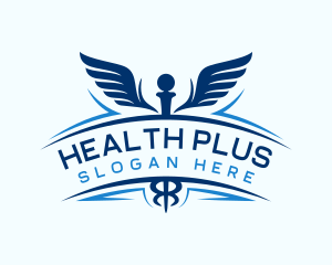 Caduceus Wings Health logo design