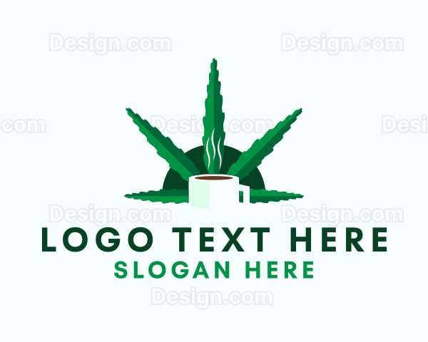 Marijuana Leaf Beverage Logo