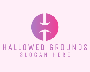 Pink Gradient Letter H  logo design