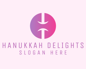 Pink Gradient Letter H  logo design