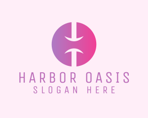 Pink Gradient Letter H  logo design